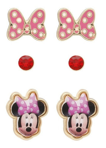 Set 3 Aretes Minnie Pink Disney
