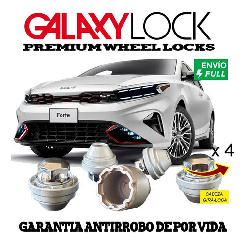 Set 4 Birlos Galaxylock 12 X 1.5 Kia Forte - Envío Full!