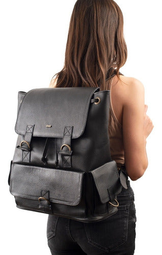 Mochila Laptop Bolsa Mujer Backpack Piel Denver Yayas