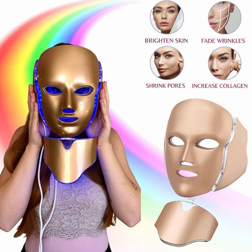 Máscara Facial Led Con 7 Colores Belleza Terapia De Fotones