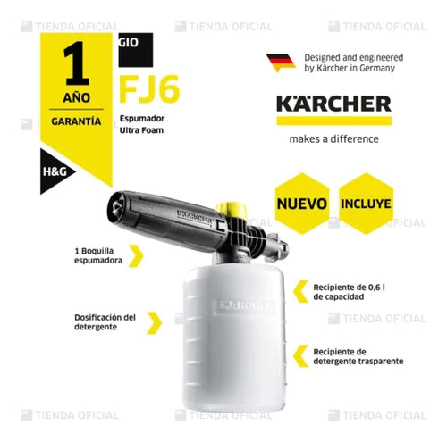 Kit Boquilla Espumante Fj6 Karcher + Detergente Ultra Foam