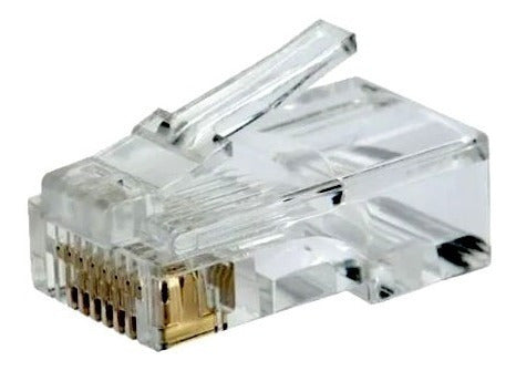 1000 Plug Conector Rj45 Para Cable Red Utp Cat 5e Baño Oro