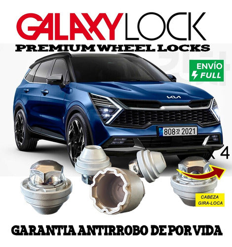 Set 4 Tuercas Galaxylock 12 X 1.5 Kia Sportage - Envío Full!