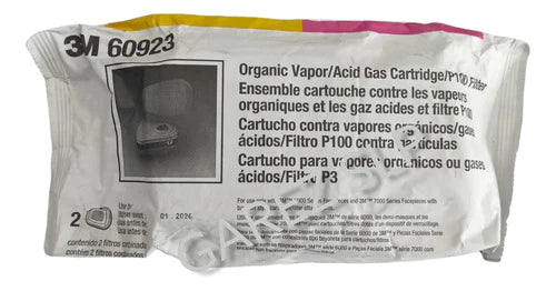 Par Cartuchos 3m P100 60923 3m Orig Gas Acido/vapor Organics