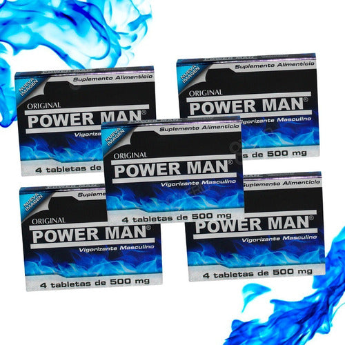 Power Man Vigorizante, Pastilla Azul 20 Tabletas De 500 Mg
