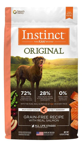 Alimento Instinct Original Para Perro Adulto De Raza  Mini, Pequeña Y Mediana Sabor Salmón En Bolsa De 1.8kg