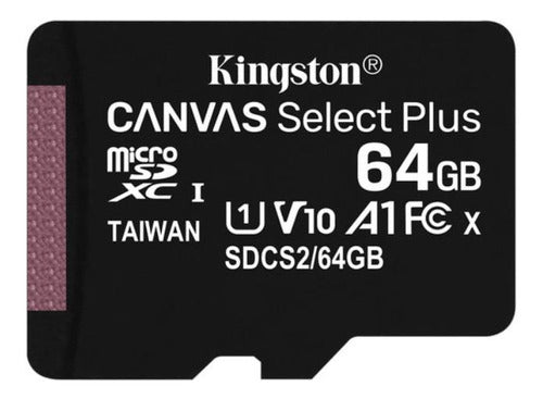 Memoria Micro Sd 64gb Kingston Canvas Select Plus Uhs-i 10