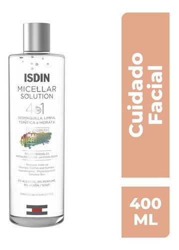 Isdin Micellar Solution, Limpieza Facial Hidratante, 400 Ml