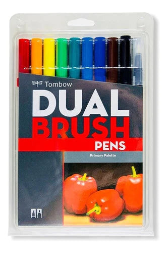 Marcadores Colores Primarios Punta 10pz Tombow Dual Brush