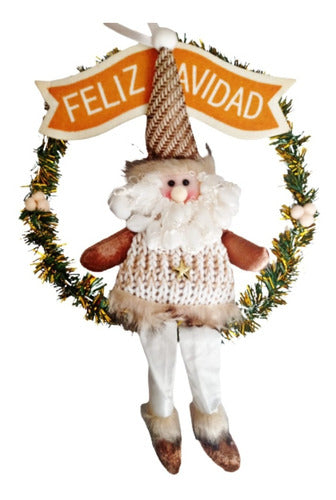 Corona Navideña Santa Claus Guirnalda Decoracion Navidad