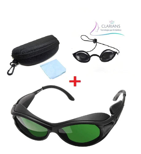 Lentes Gafas Verdes Protección Láser Rojo Ipl + Googles