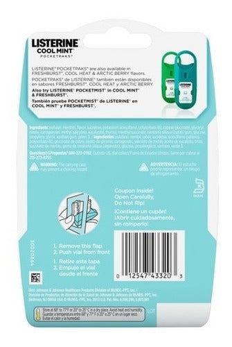 Listerine Laminas To Go Travel Size Cool Mint 3 Pack Pocket