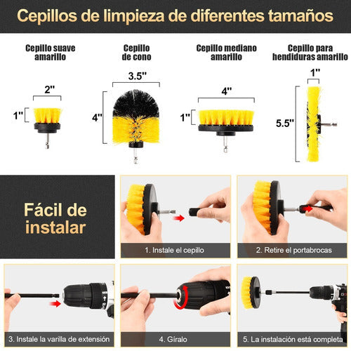 Cepillos D/limpieza Y Pulido De Taladro Eléctrico, 18 Piezas