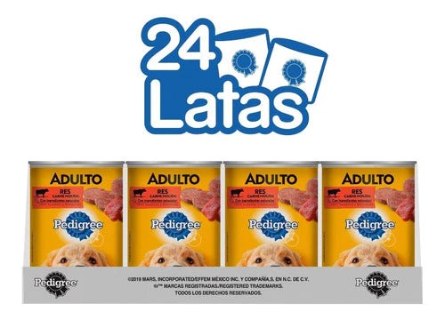 Pedigree Alimento Perros Adultos Res 375 Gr Paquete 24 Latas