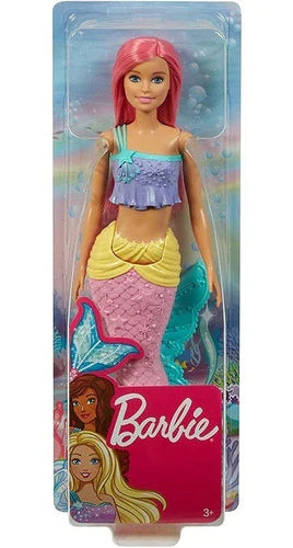 Barbie Dreamtopia - Muñeca Sirena Con Pelo Rosa Top Amarilo