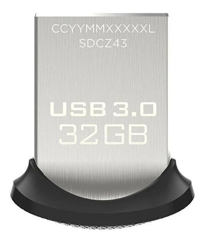 Memoria Usb Sandisk Ultra Fit 32gb 3.0 Negro Y Plateado