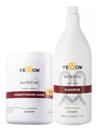 Kit Shampoo + Mascara Nutritiva Argan & Coco Yellow Salón