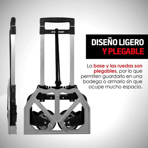 Diablito Plegable De Aluminio Capacidad 100kg 97cms Redlemon