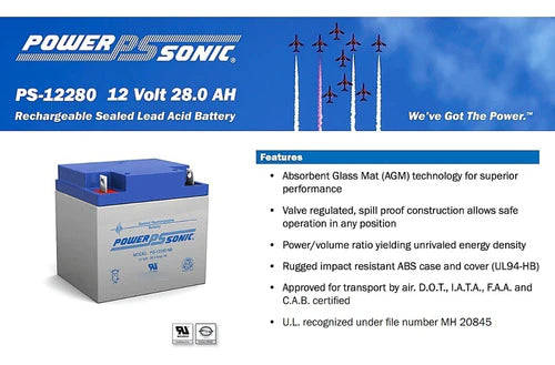Batería Recargable 12v 28ah Ps12280 Nb Power Sonic 2 Piezas
