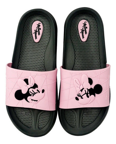 Sandalia Importada Disney Tipo Slide Minnie Mouse Para Dama