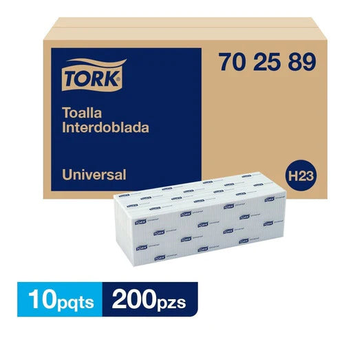 Tork Toalla Interdoblada Universal Hd 10 Paq / 200 Pzs