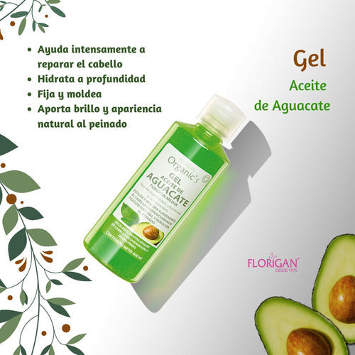 Aceite De Aguacate Shampoo 1lt. Y Gel 500ml. Set Florigan