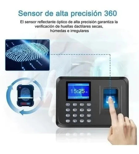 Reloj Biométrico C/lector D/huellas Dactilares 1000 Memorias