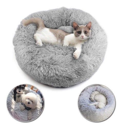 Cama De Mascotas Para Gatos Y Perros, 60 Cm (gris Claro)