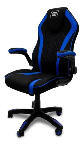 Silla De Escritorio Vorago Cgc-300 Gamer Ergonómica  Negra Y Azul Con Tapizado De Tela