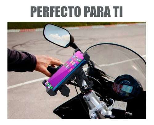 Soporte  P/celular Motocicleta Qi Carga Rapida Inalambrica