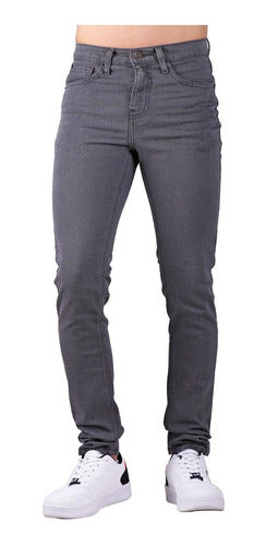 Jeans Básico Hombre Stfashion Gris 51003828 Mezclilla Stretc