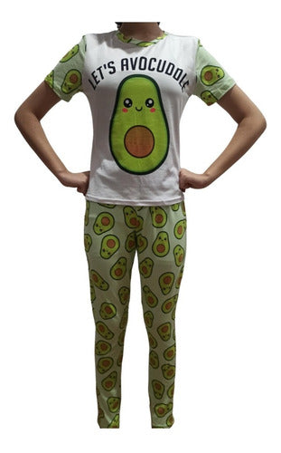Pijama Para Dama Juvenil De Aguacate Kawaii Avocado