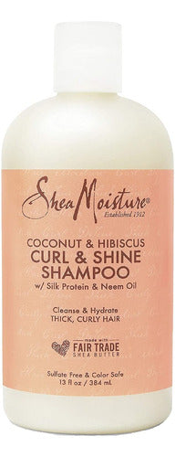 Shampoo Shea Moisture De Coco E Hibisco Para Cabello Rizado