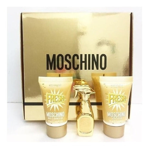 Perfume Moschino Set 3 Pzs. Fresh Couture Gold Eau De Parfum