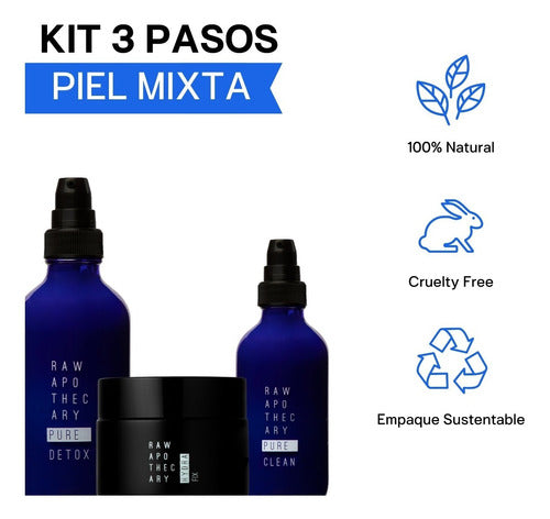 Kit 3 Pasos Piel Mixta, Limpiador + Crema + Protector Solar