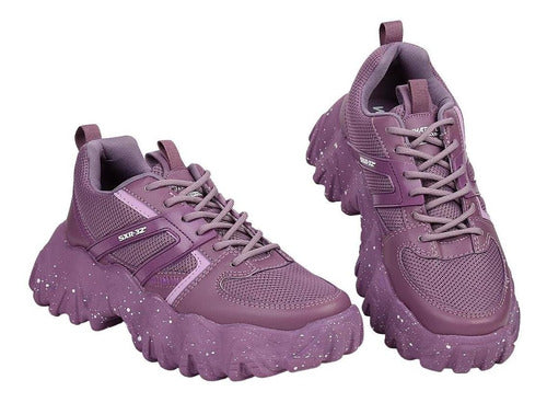 Tenis Casual Mujer Whats Up Morado 06903622 Textil