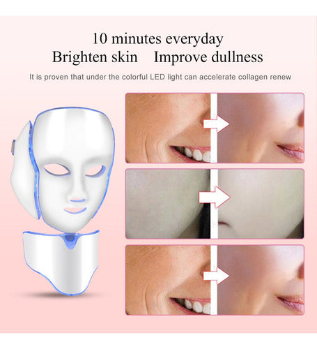 Máscara De Fotones Led, Tratamiento Facial Anti Arrugas