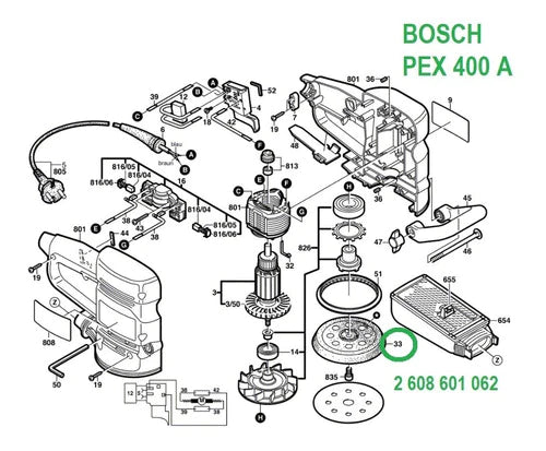 Base C/velcro 2608601062 P/lijadora Bosch Pex 125 A Pex 400*