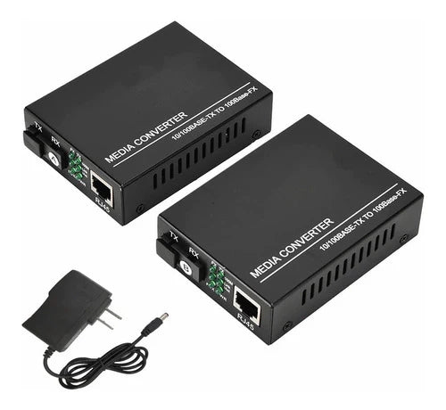 1 Pair Convertidores Fibra Óptica Medios Ethernet 10/100