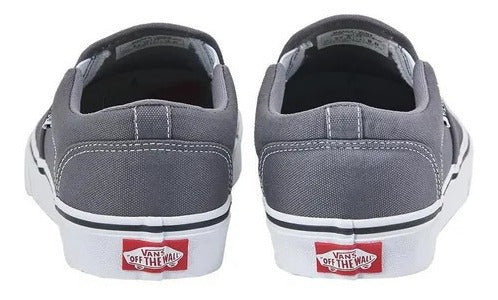 Vans Tenis Asher Skate Shoes Slip-on Pewter/white 611-27
