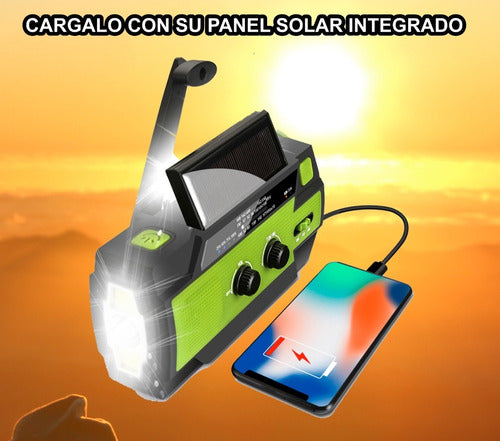 Radio Emergencia Dinamo Solar Linterna Recargable Portatil