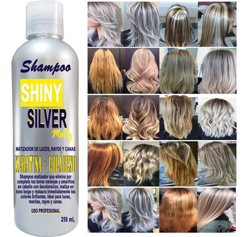 Shampoo Matizador Shiny Silver 250 Ml Cabello Rubio
