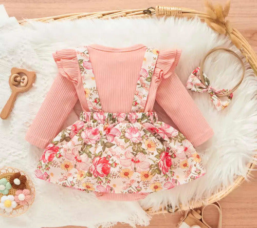 Vestido/pañalero  Bebe/niña   Estampado Flores