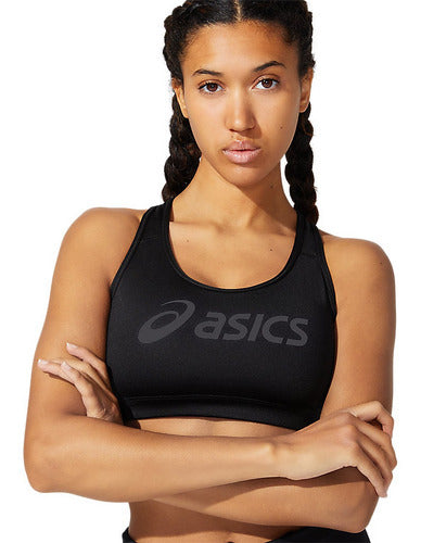 Crop Top Asics Mujer Negro Logo Bra Deportivo 2012b882001