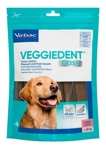 Virbac Veggiedent Fresh Large Bolsa C/15 Chews  Perro Grande