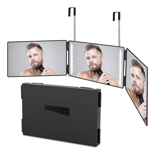 Espejo 360 Grados Luz Tríptica Espejo Para Corte Pelo Estilo