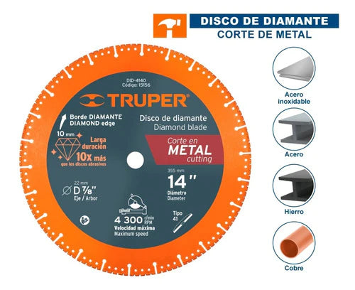 15156 Disco De Diamante, 14  Corte Metal
