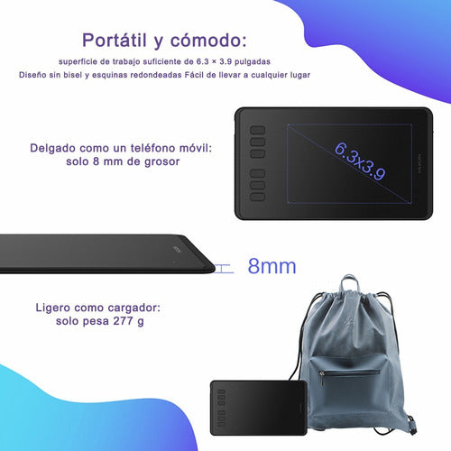 Huion Tableta Digitalizadora  Inspiroy H950p Black