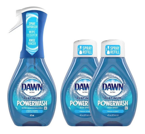 Dawn Platinum Powerwash Jabon En Espuma Para Platos 3pzas