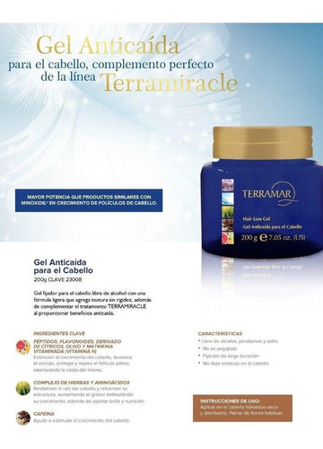 Set Anti Caída Tratamiento, Shampoo Y Gel Terramar + Regalo!